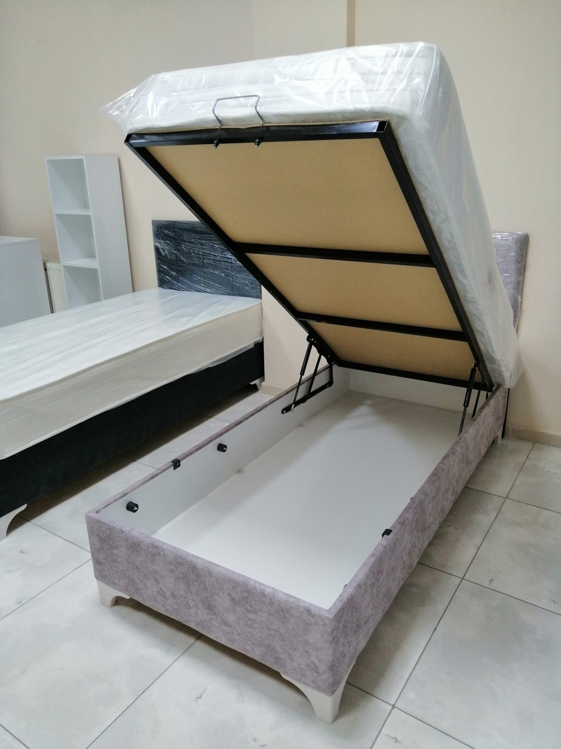 Tek Kişilik Kapitone Baza Takımı (Açık Gri)