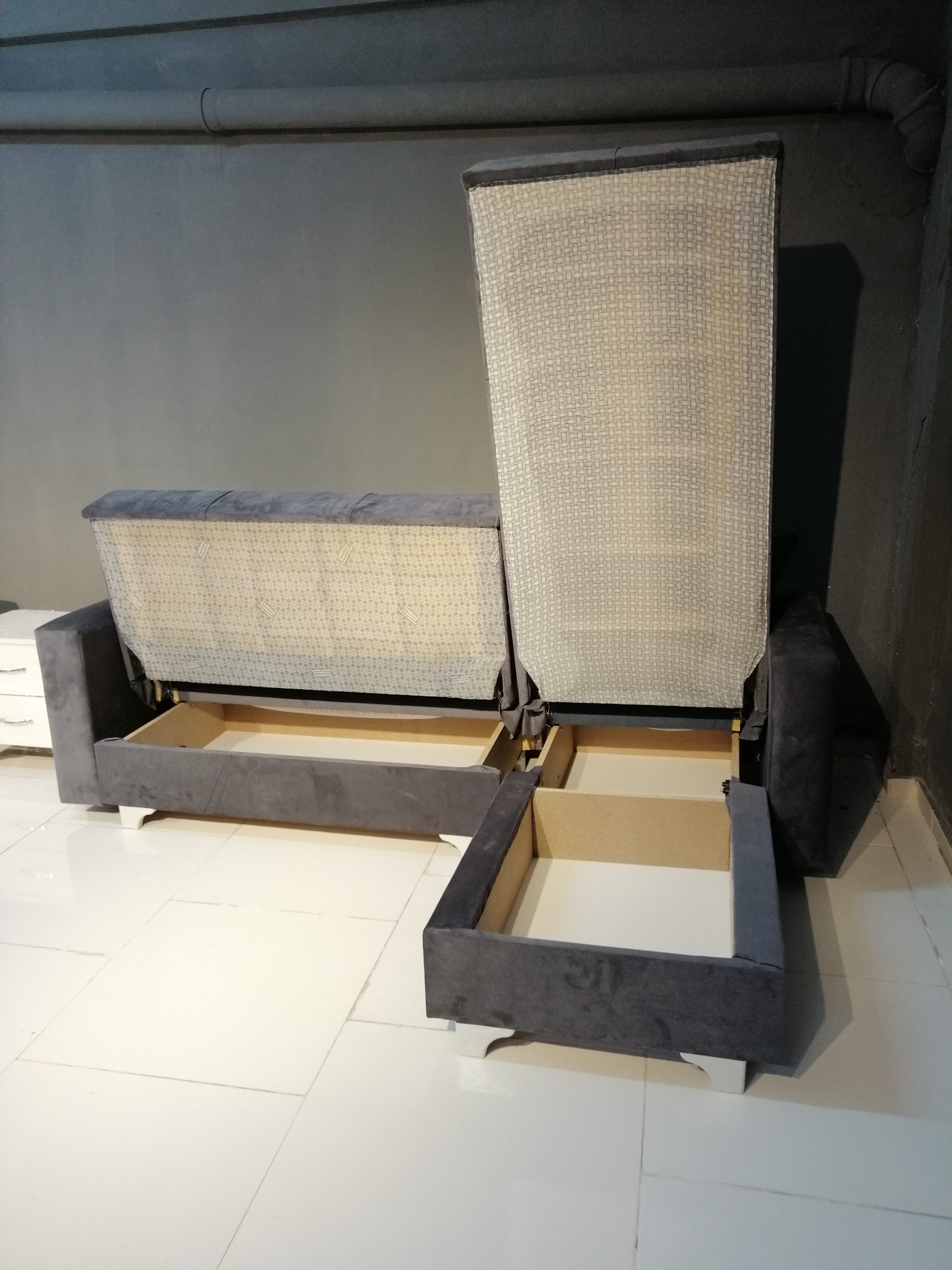 Açılabilir L Koltuk (Gri)