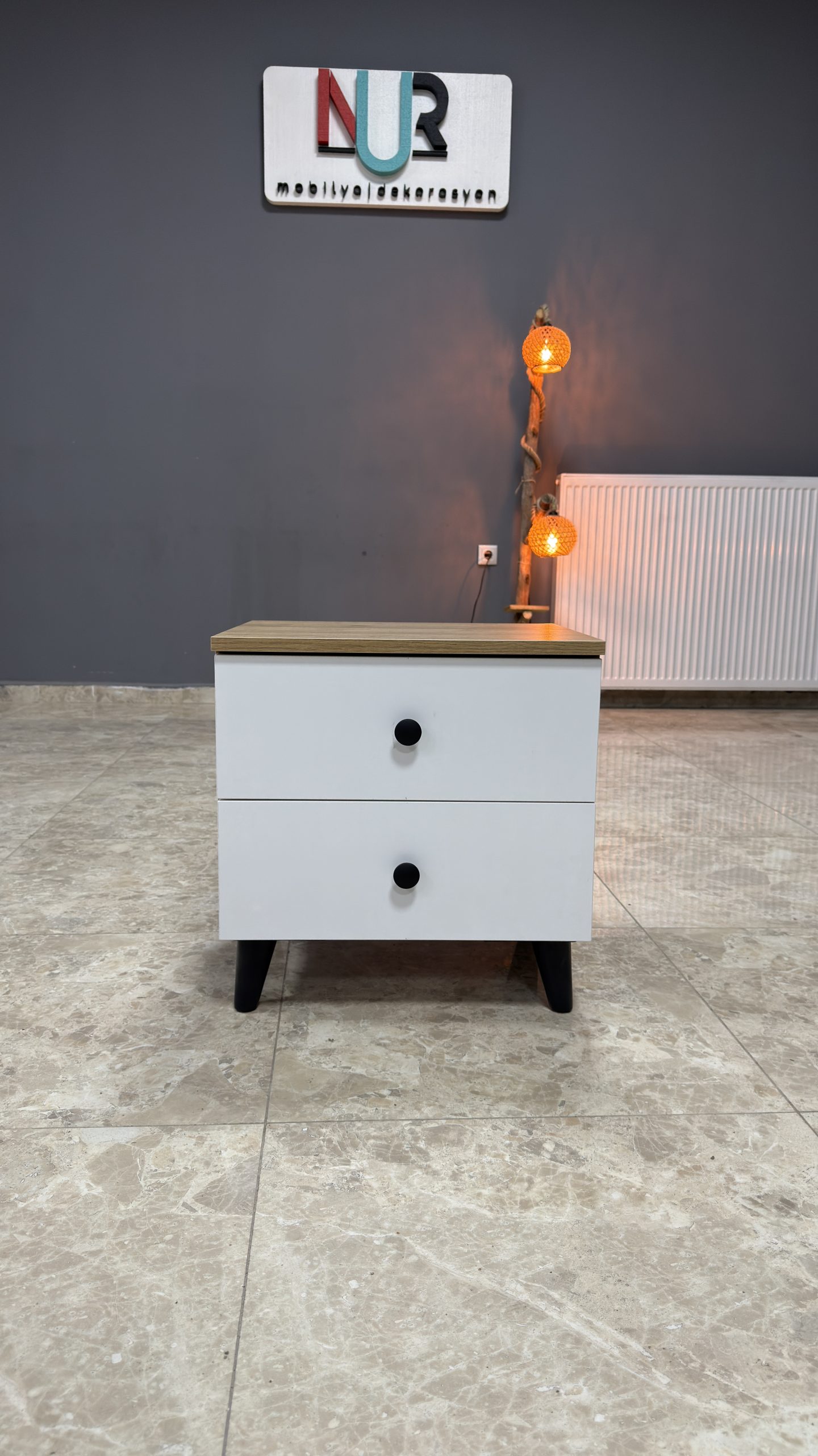 Komodin - Sepet Beyaz