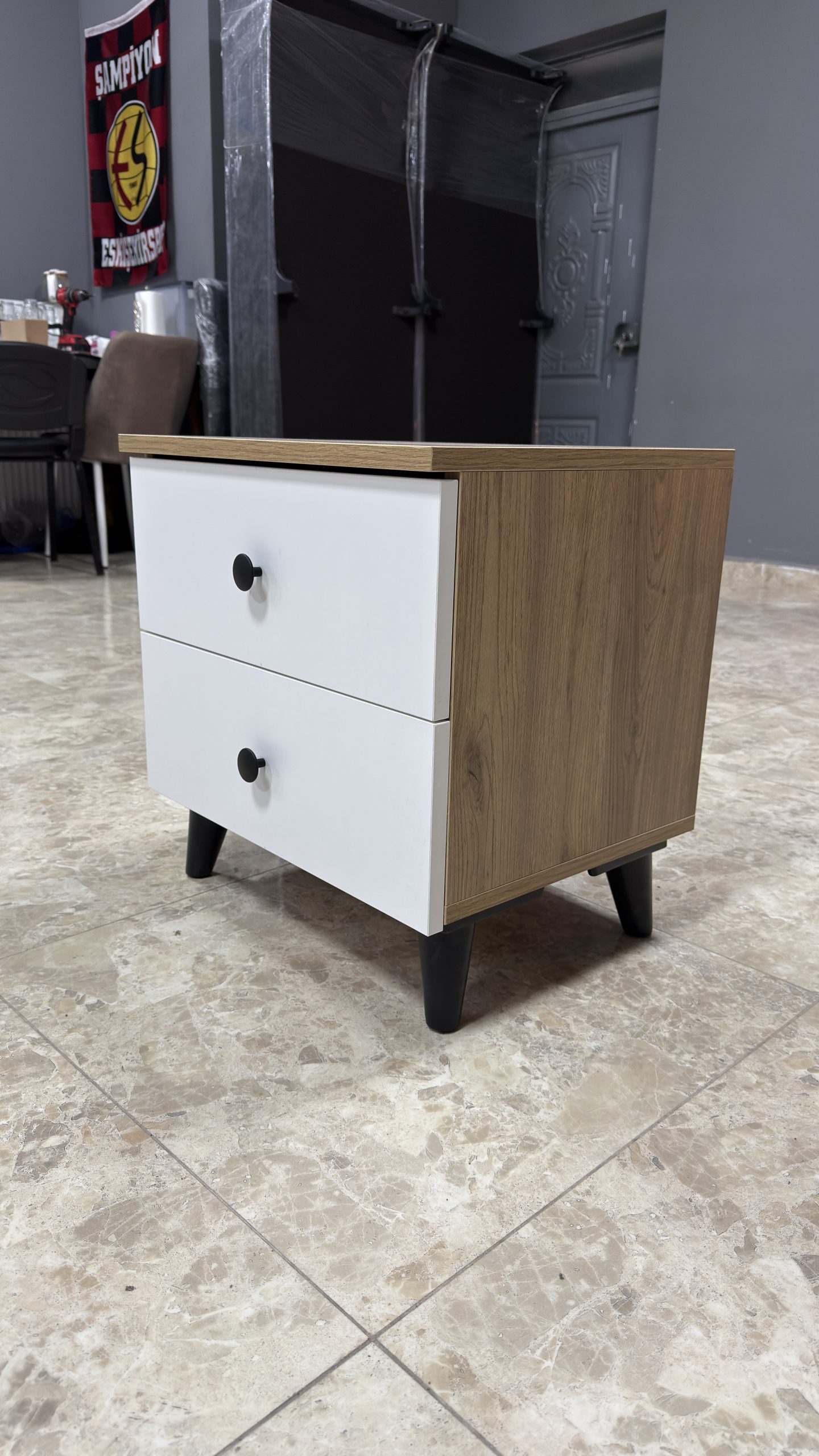 Komodin - Sepet Beyaz