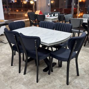 Açılabilir Marmo X Masa Takımı - Antrasit Elma Sandalye