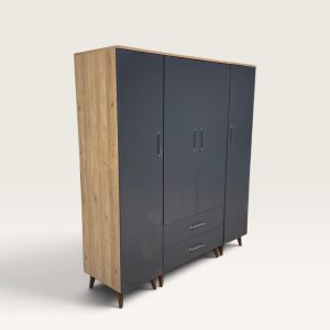 180'lik Modüler Gardırop - Sepet Antrasit