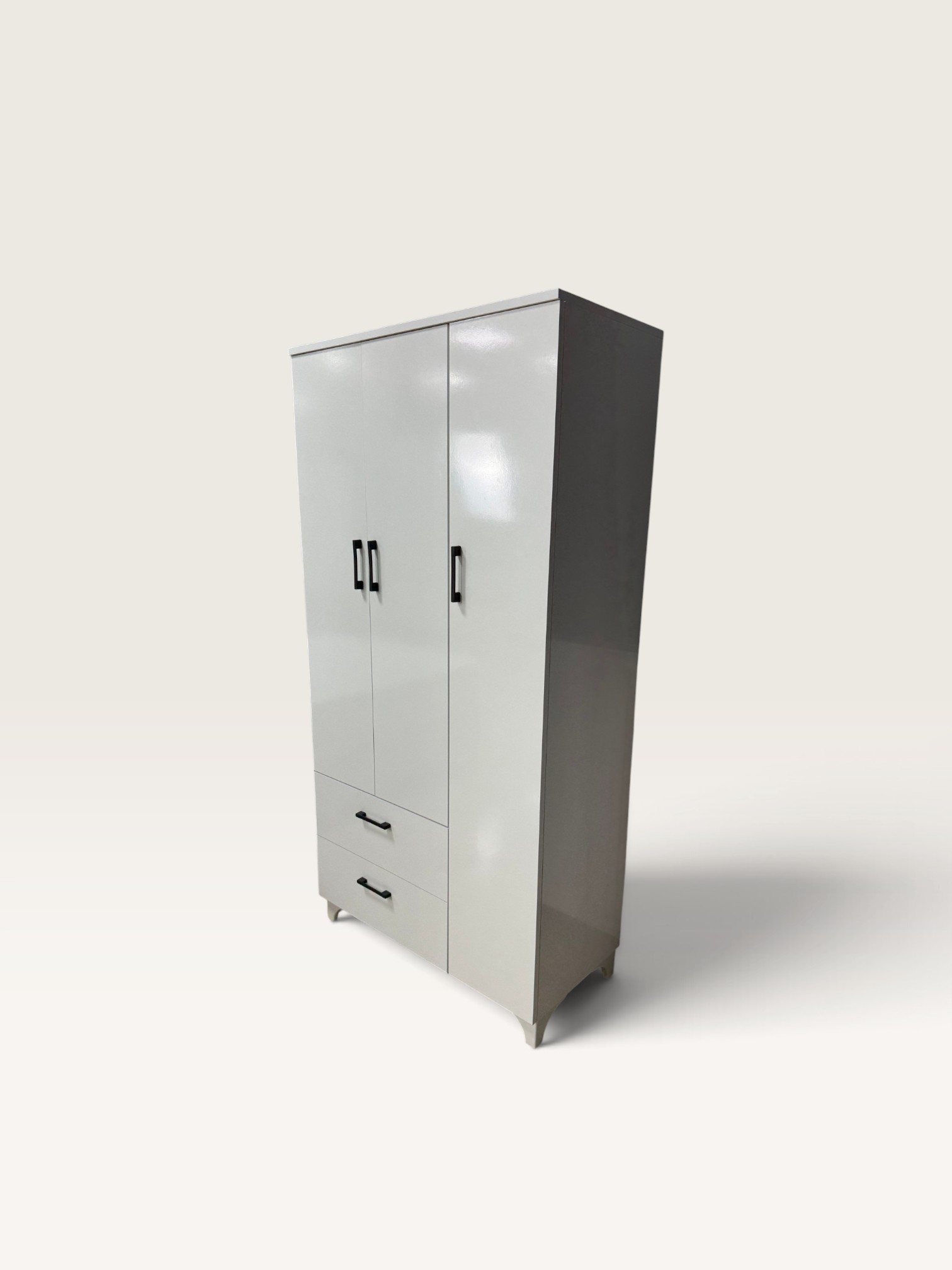 Üçlü Gardırop (Beyaz)